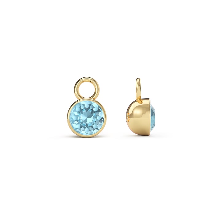 Bella 1 Carat Mix Charms with Aquamarine Swarovski Crystals Gold Plated