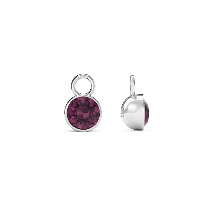 Bella 1 Carat Mix Charms with Amethyst Swarovski Crystals Rhodium Plated