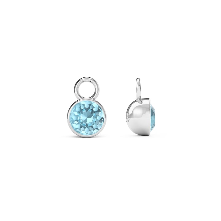 Bella 1 Carat Mix Charms with Aquamarine Swarovski Crystals Rhodium Plated