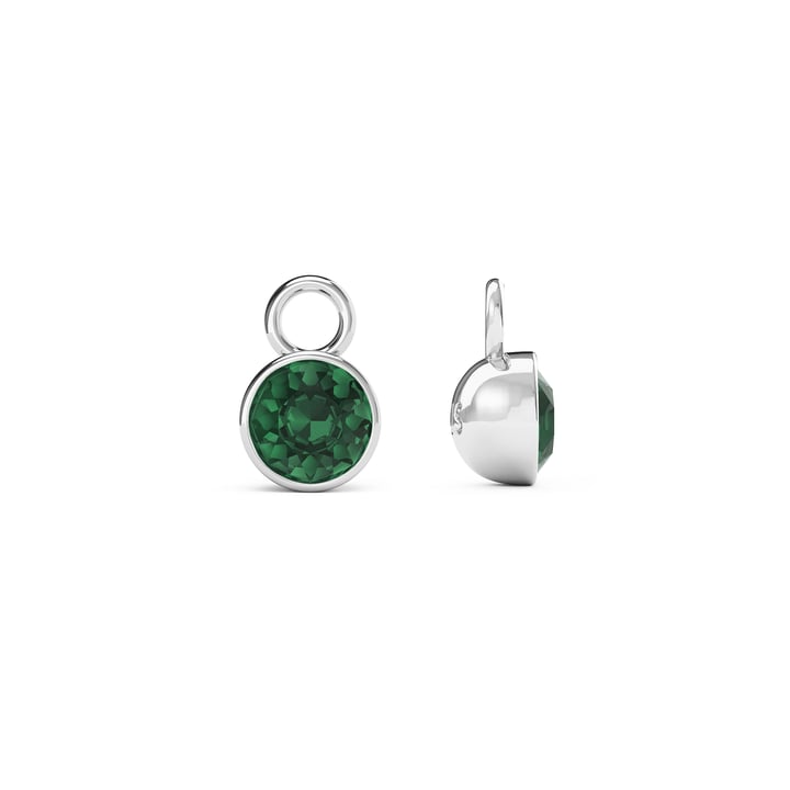Bella 1 Carat Mix Charms with Emerald Swarovski Crystals Rhodium Plated