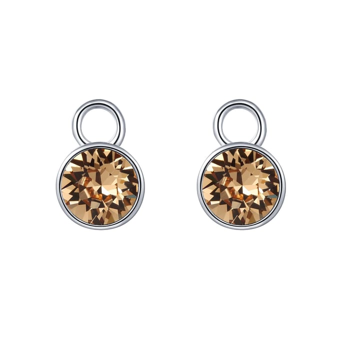 Bella 1 Carat Mix Charms with Light Colorado Topaz Swarovski Crystals Rhodium Plated