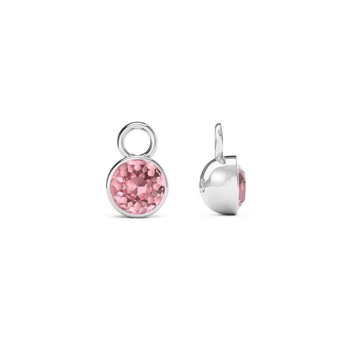 Bella 1 Carat Mix Charms with Light Rose Swarovski Crystals Rhodium Plated