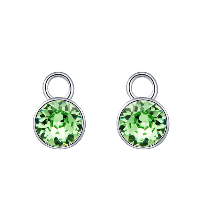 Bella 1 Carat Mix Charms with Peridot Swarovski Crystals Rhodium Plated