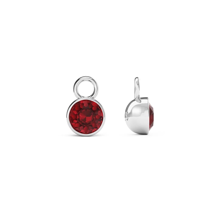 Bella 1 Carat Mix Charms with Ruby Swarovski Crystals Rhodium Plated