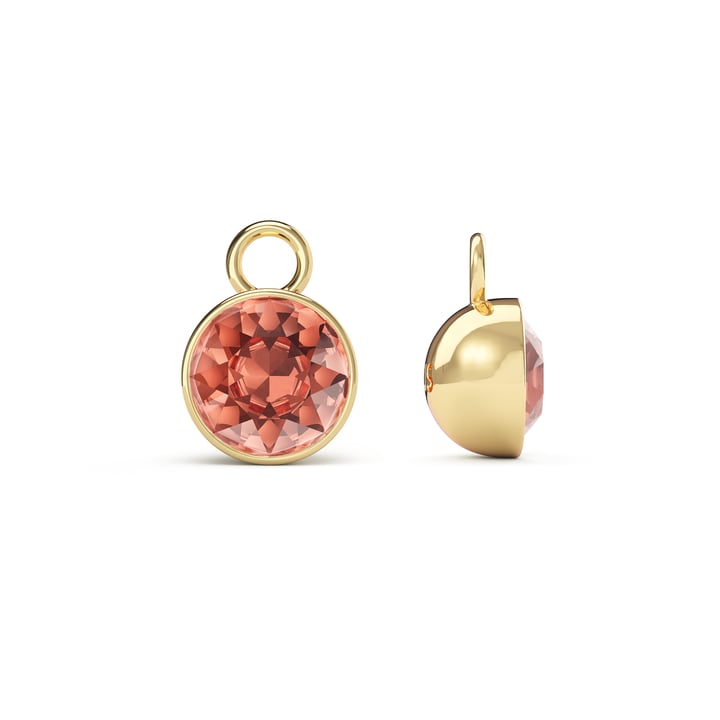 Bella 2 Carat Mix Charms with Padparadscha Swarovski Crystals Gold Plated