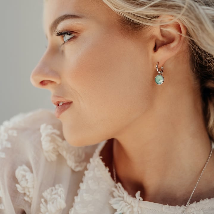 Bella 2 Carat Mix Charms with Crystal Mint Green Swarovski Crystals Rhodium Plated