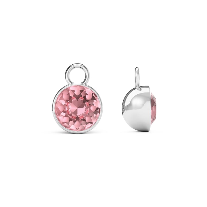 Bella 2 Carat Mix Charms with Light Rose Swarovski Crystals Rhodium Plated