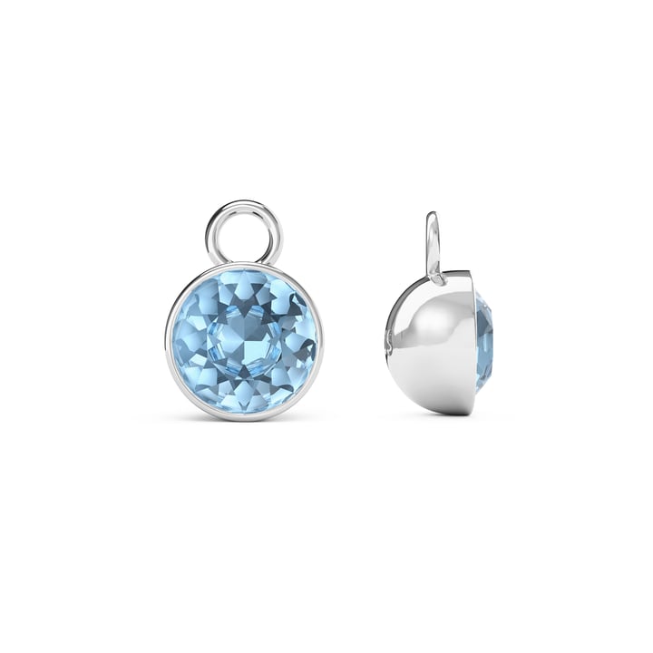 Bella 2 Carat Mix Charms with Light Sapphire Swarovski Crystals Rhodium Plated