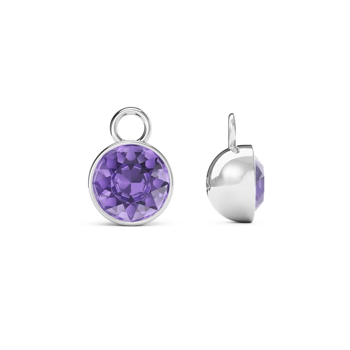 Bella 2 Carat Mix Charms with Tanzanite Swarovski Crystals Rhodium Plated