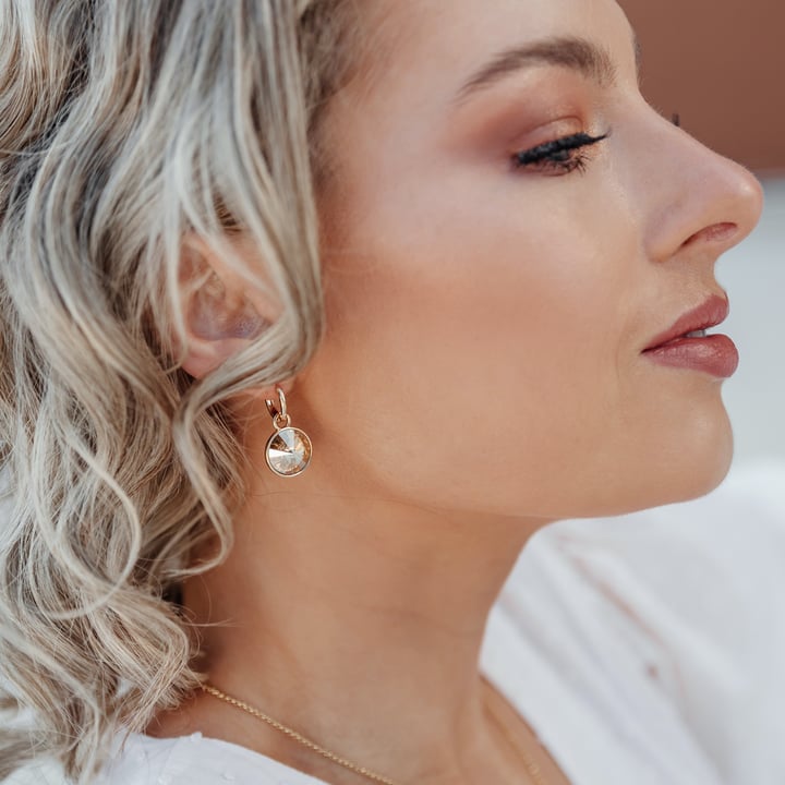 Rivoli Mix Charms with Swarovski Crystal Golden Shadow Gold Plated