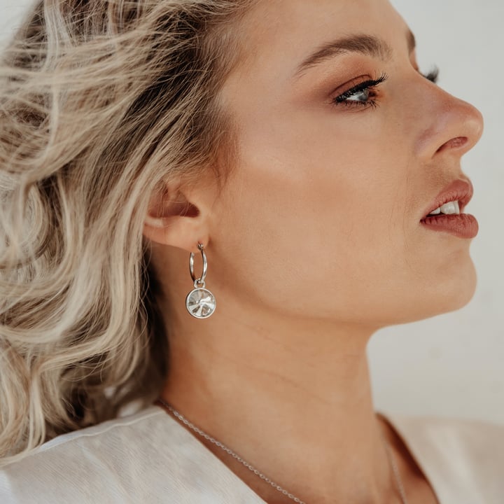 Rivoli Mix Charms with Swarovski Crystal Silver Shade Rhodium Plated