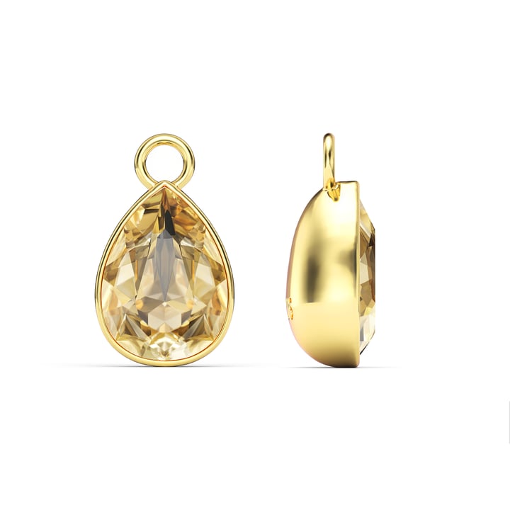 Statement Teardrop Mix Charms with Crystal Golden Shadow Swarovski Crystals Gold Plated