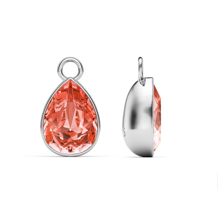 Statement Teardrop Mix Charms with Swarovski Rose Peach Rhodium Plated