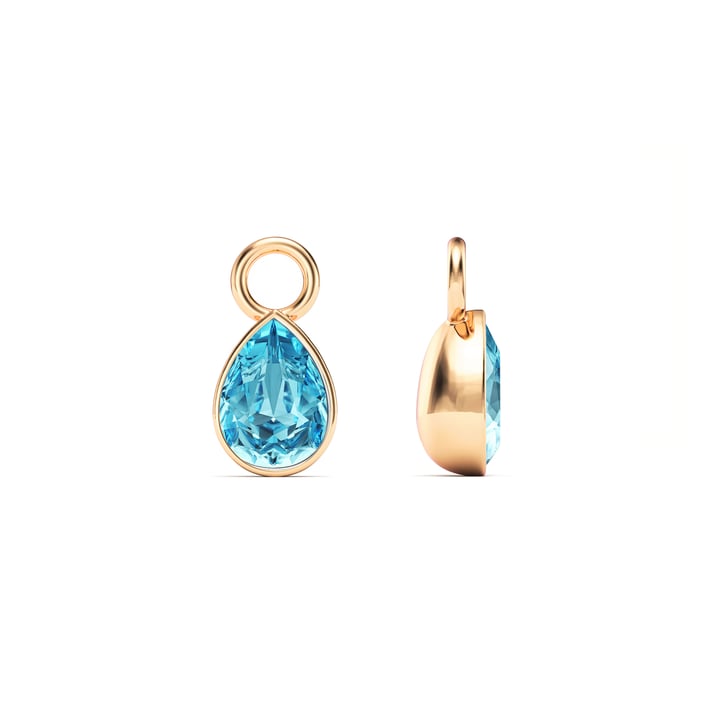 Petite Teardrop Mix Charms with Aquamarine Crystals Rose Gold Plated