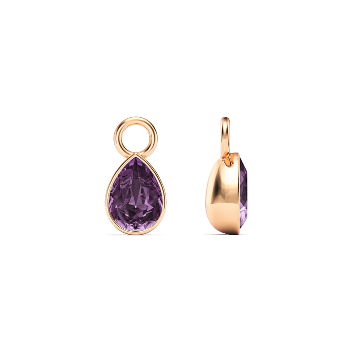 Petite Teardrop Mix Charms with Iris Crystals Rose Gold Plated