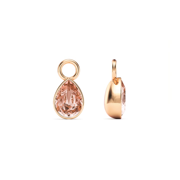 Petite Teardrop Mix Charms with Vintage Rose Crystals Rose Gold Plated