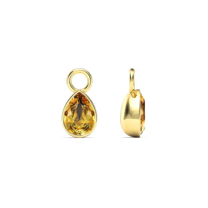 Petite Teardrop Mix Charms with Golden Topaz Crystals Gold Plated