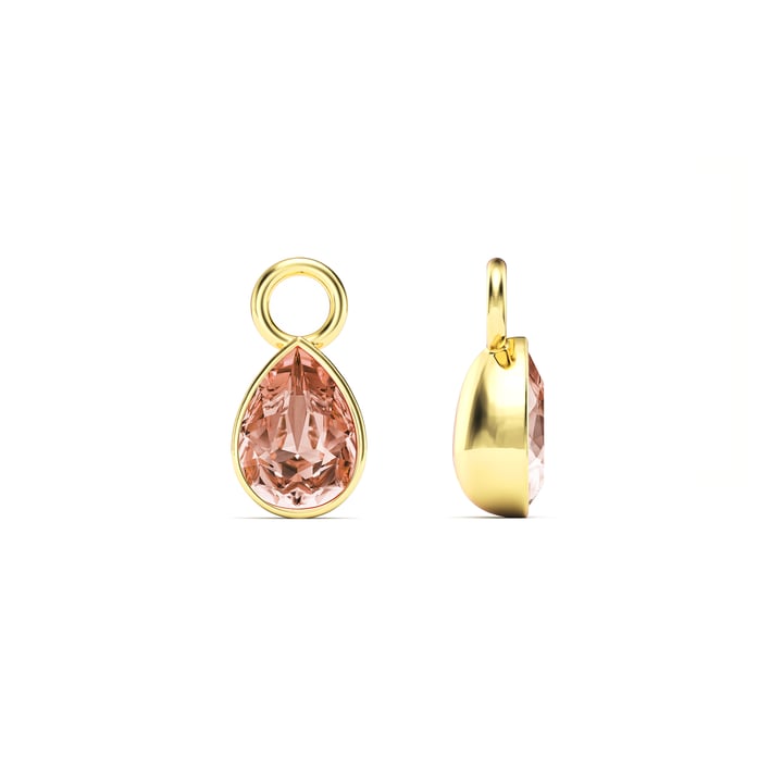 Petite Teardrop Mix Charms with Vintage Rose Crystals Gold Plated