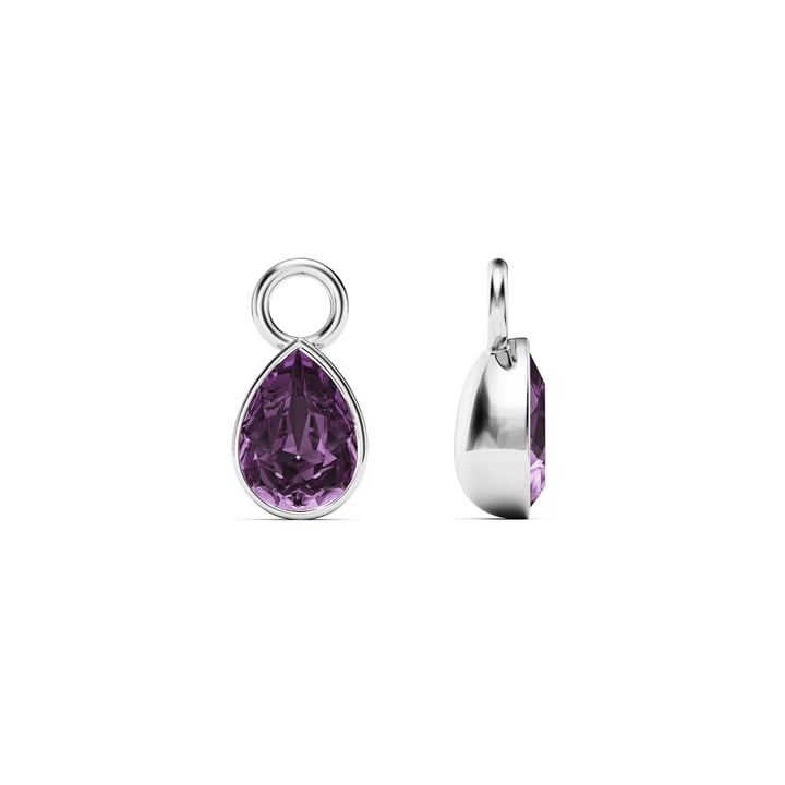 Petite Teardrop Mix Charms with Iris Crystals Rhodium Plated