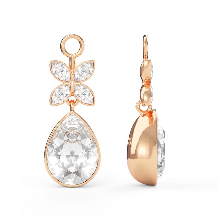 Victoria Teardrop Drop Mix Charms Clear Rose Gold Plated
