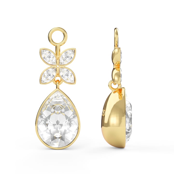 Victoria Teardrop Drop Mix Charms Clear Gold Plated