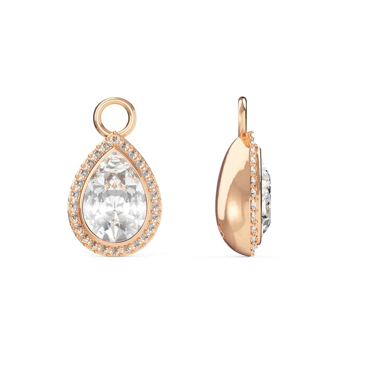 Angelic Teardrop Drop Mix Charms Clear Rose Gold Plated