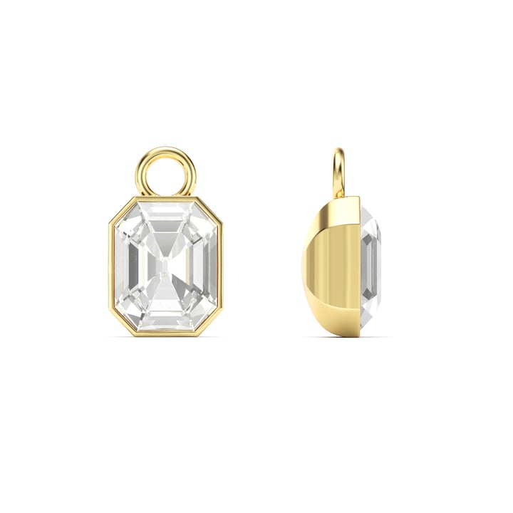 Octagon Mix Charms Clear Crystal Gold Plated