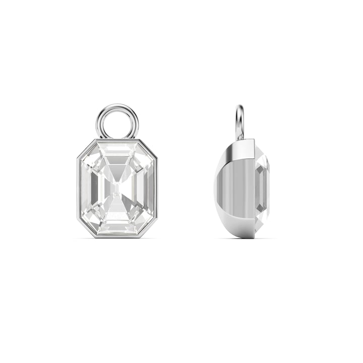Octagon Mix Charms Clear Crystal Rhodium Plated