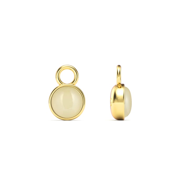 Round Petite Cabochon Mix Charms Amazonite Gold Plated