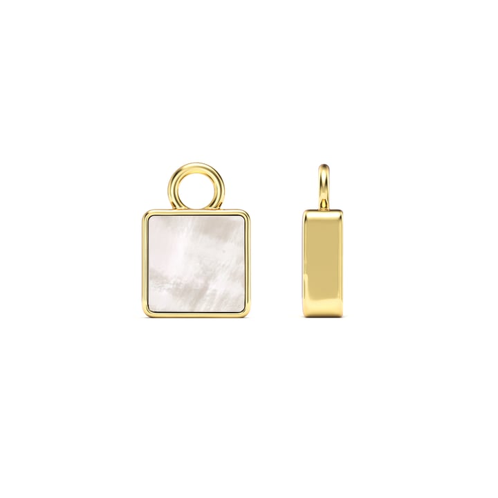 Square Mix Charms Mother of Pearl Gold Plated