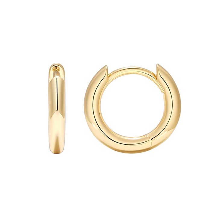 Minimal Mix Hoop Carrier Earrings in Sterling Silver Clear Gold Plated
