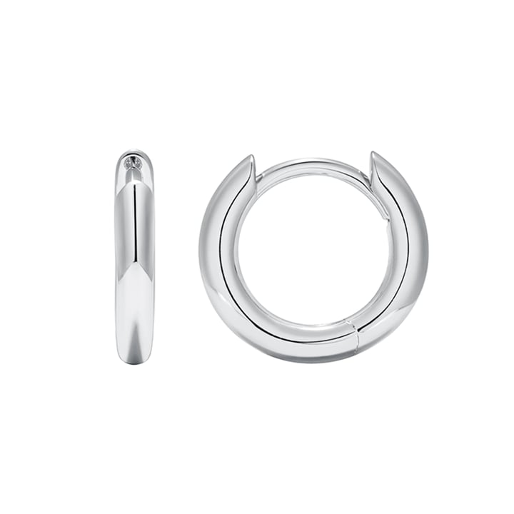 Minimal Mix Hoop Carrier Earrings in Sterling Silver Clear Rhodium Plated