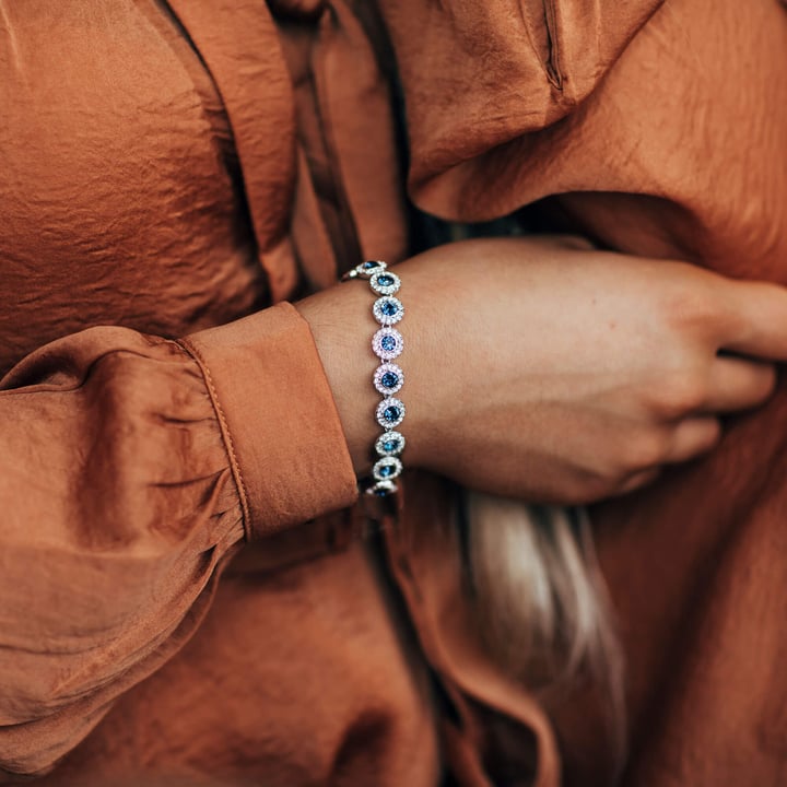 Angelic Tennis Bracelet Montana Crystal Rhodium Plated