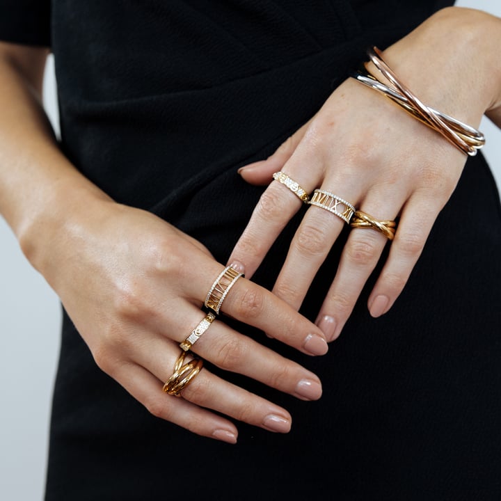 Trinity Interlocking Bangles Bridal Tri Gold Plated