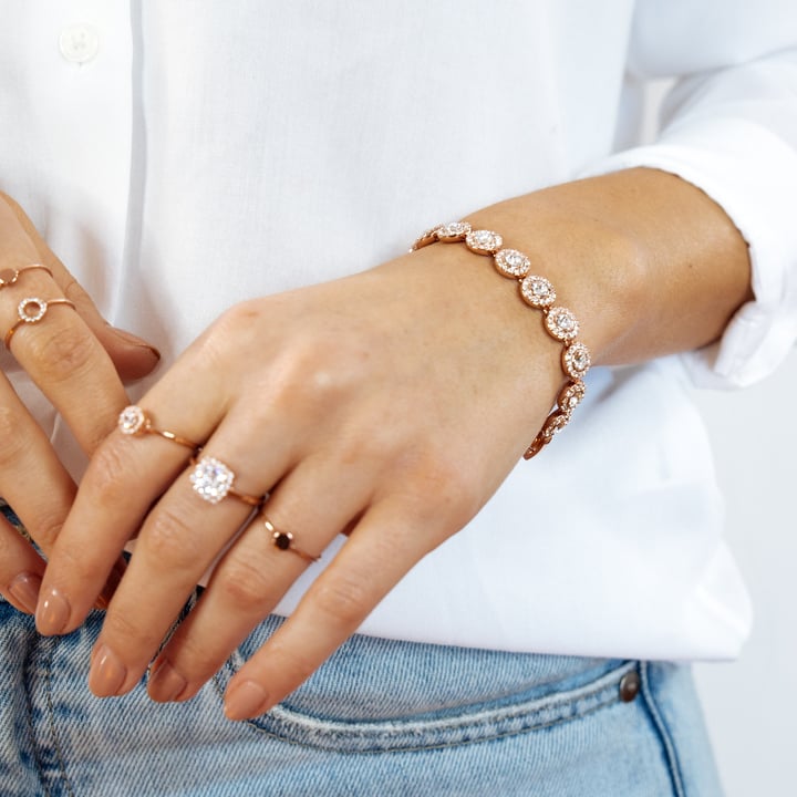 Angelic Tennis Bracelet Clear Crystal Rose Gold Plated