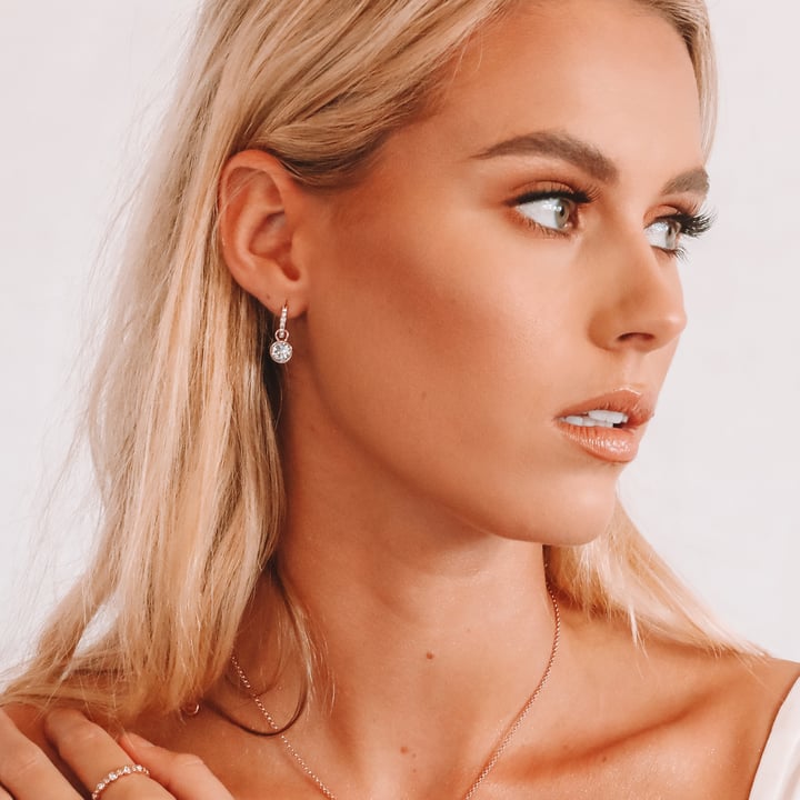 Bella 1 Carat Mix Charms with Clear Swarovski Crystals Rose Gold Plated