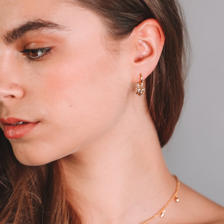 Trillion Mini Mix Charms with Crystal Golden Shadow Swarovski Crystal Gold Plated