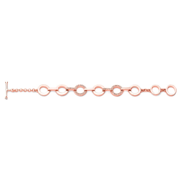 Circle Statement Bracelet Clear Crystal Rose Gold Plated