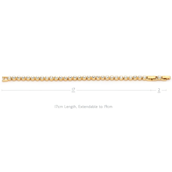 Tennis Bracelet with Swarovski Crystal Gold Plated