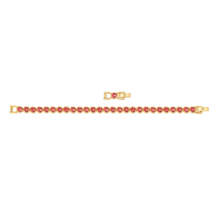 Tennis Bracelet with Padparadscha Swarovski Crystal Gold Plated