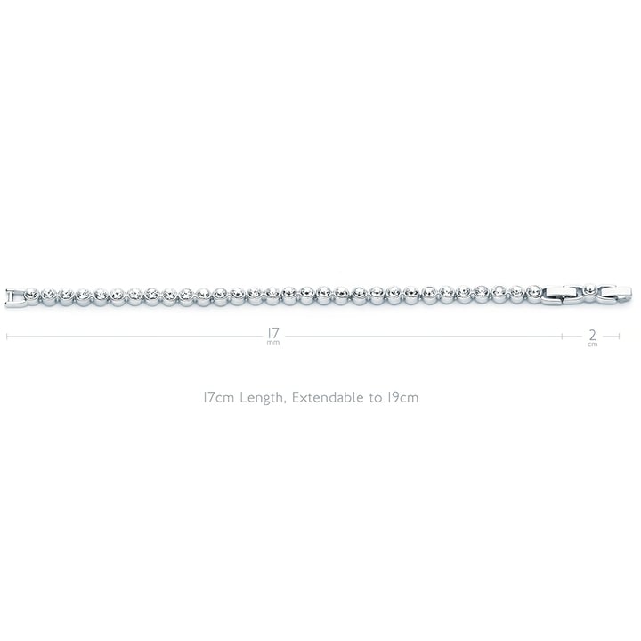 Tennis Bracelet with Swarovski Crystal Rhodium Plated