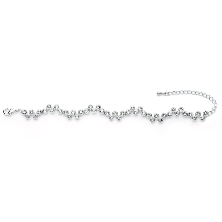 Fidelity Bracelet with Clear Swarovski Crystals Rhodium Plated