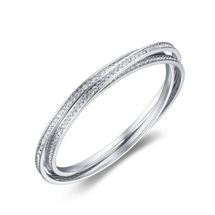 Trinity Interlocking Eternity Bangles Rhodium Plated