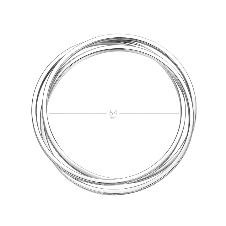 Trinity Interlocking Eternity Bangles Rhodium Plated