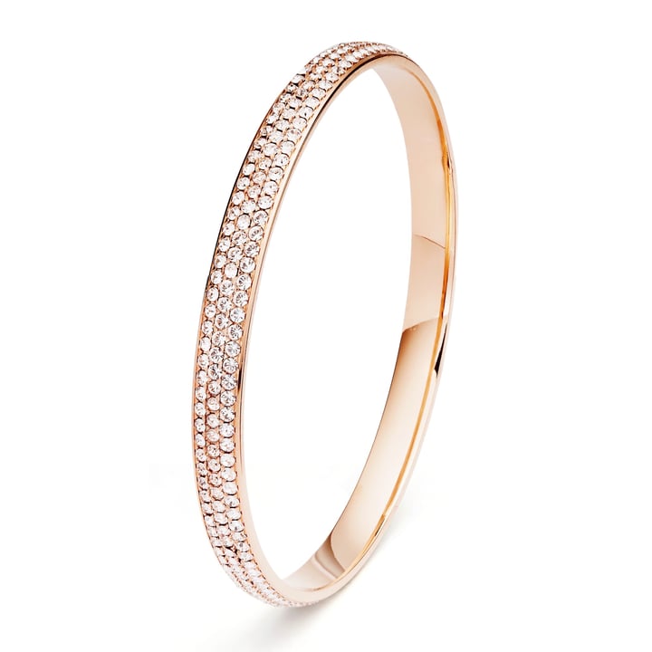 Show Stopper Crystal Stone Pave Bangle Rose Gold Plated