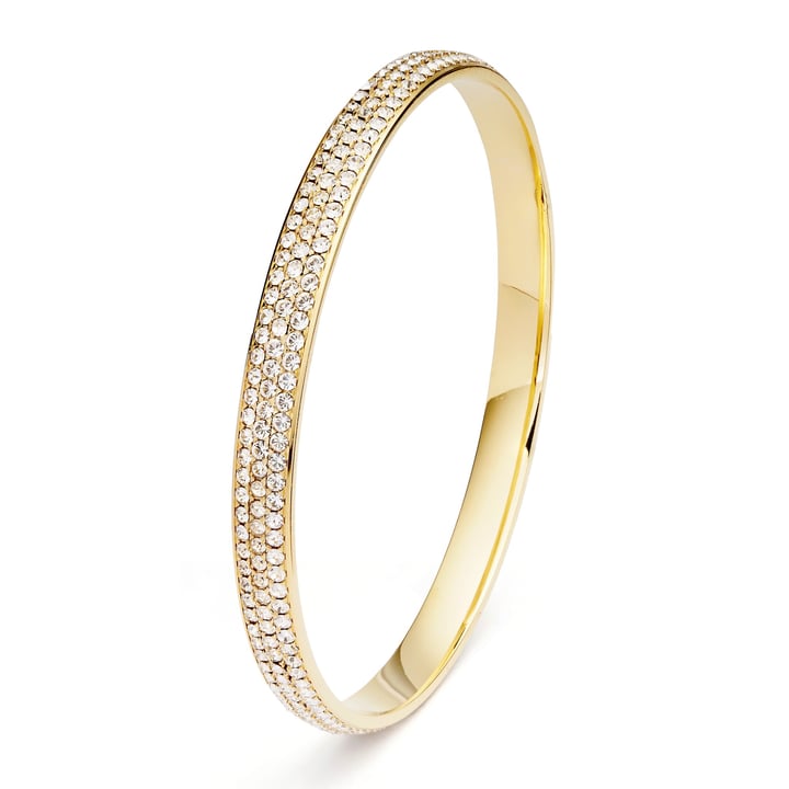 Show Stopper Crystal Stone Pave Bangle Gold Plated