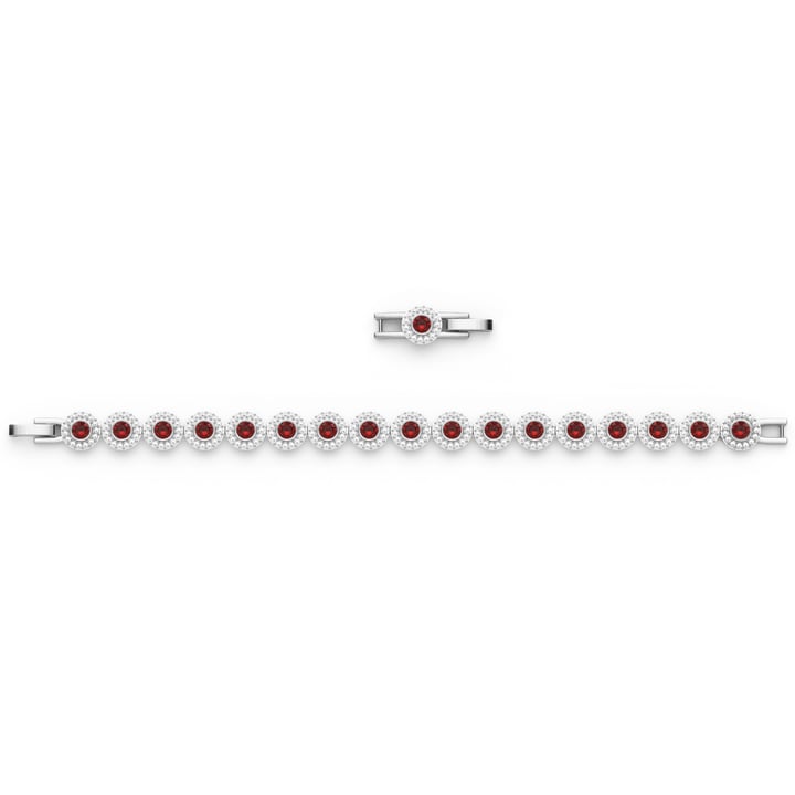 Angelic Tennis Bracelet Ruby Crystal Rhodium Plated