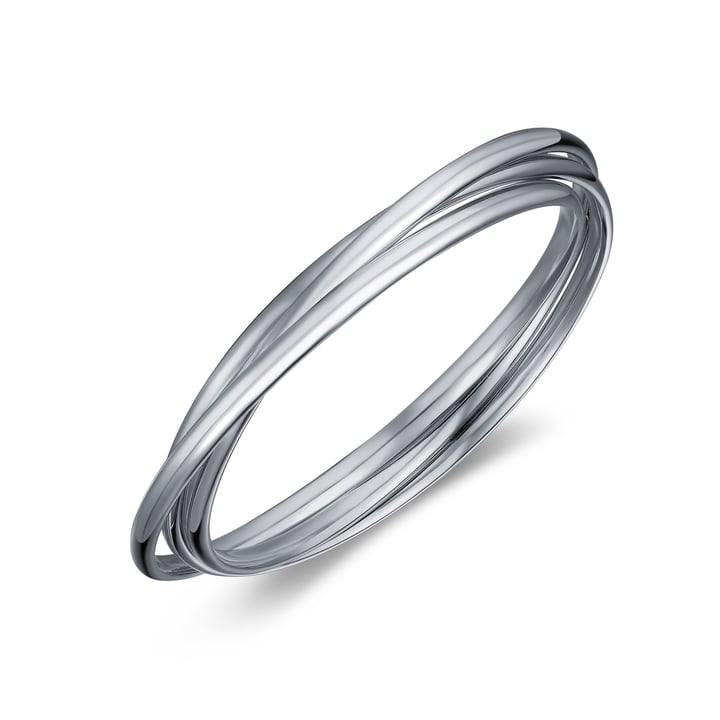 Trinity Interlocking Bangles Bridal Rhodium Plated