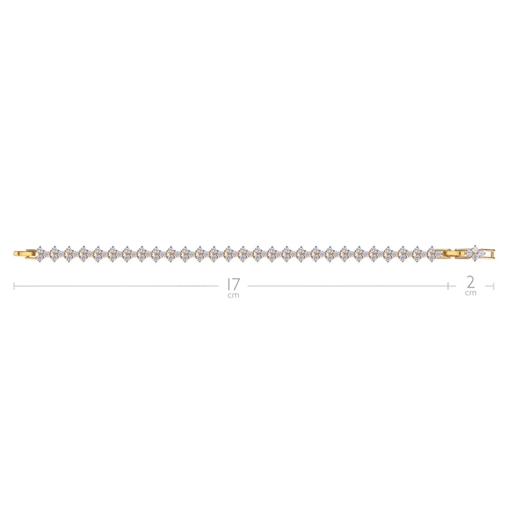 Victoria Regal Clear Cubic Zirconia Tennis Bracelet Bridal Gold Plated