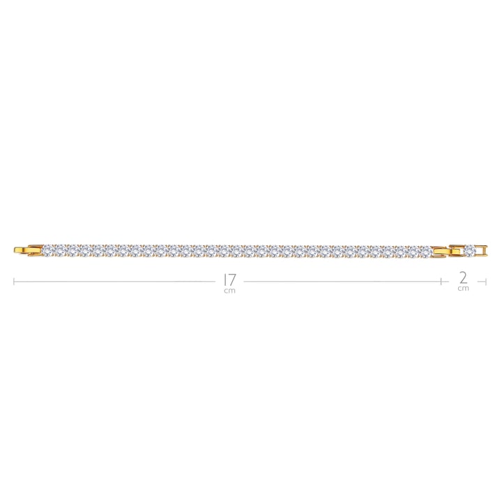 Jazz Tennis Bracelet with 5mm Clear Cubic Zirconia Bridal Gold Plated